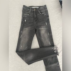 Zara black distressed skinny jeans - midrise